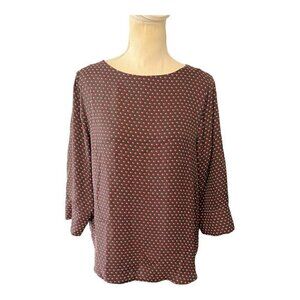 Tahari Micro Heart Print 3/4 Sleeve Top